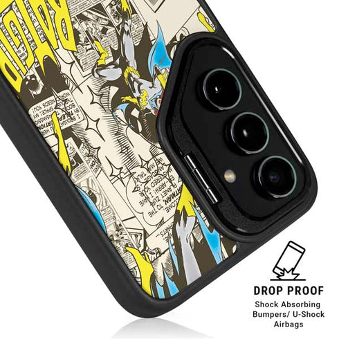 DC Comics Batman Batgirl Vintage Action pose pattern Galaxy S24 Plus Kickstand Case